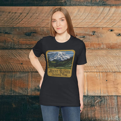 Mount Rainier National Park T-Shirt Mountain Wood Sign - Parks ApparelT-Shirt