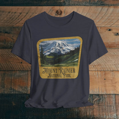 Mount Rainier National Park T-Shirt Mountain Wood Sign - Parks ApparelT-Shirt