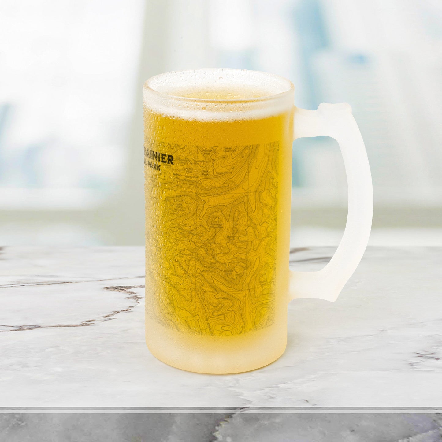 Mount Rainier National Park Topographic Pint Mug - Parks ApparelFrosted