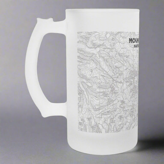 Mount Rainier National Park Topographic Pint Mug - Parks ApparelFrosted