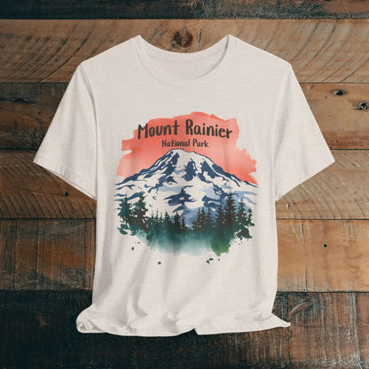 Mount Rainier National Park watercolor graphic t-shirt primary product view
