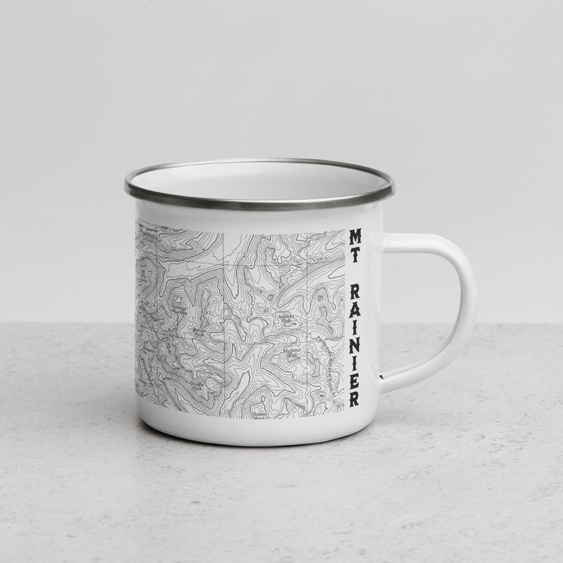 Mount Rainier Topographic Durable Camp Mug USGS Map - Parks Apparel