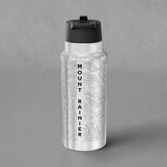 Mount Rainier Topographic Insulated Water Bottle Tumbler - Parks ApparelMug