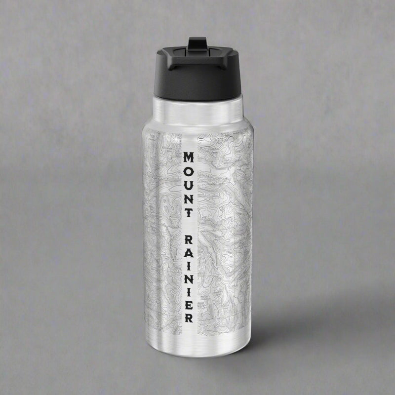 Mount Rainier Topographic Insulated Water Bottle Tumbler - Parks ApparelMug