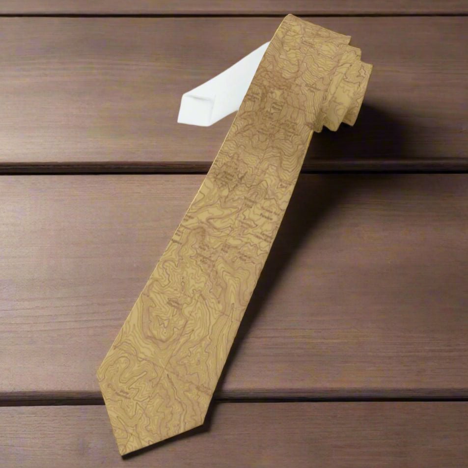 Mount Rainier Topographic Necktie USGS National Park Topo Map - Parks ApparelAccessories