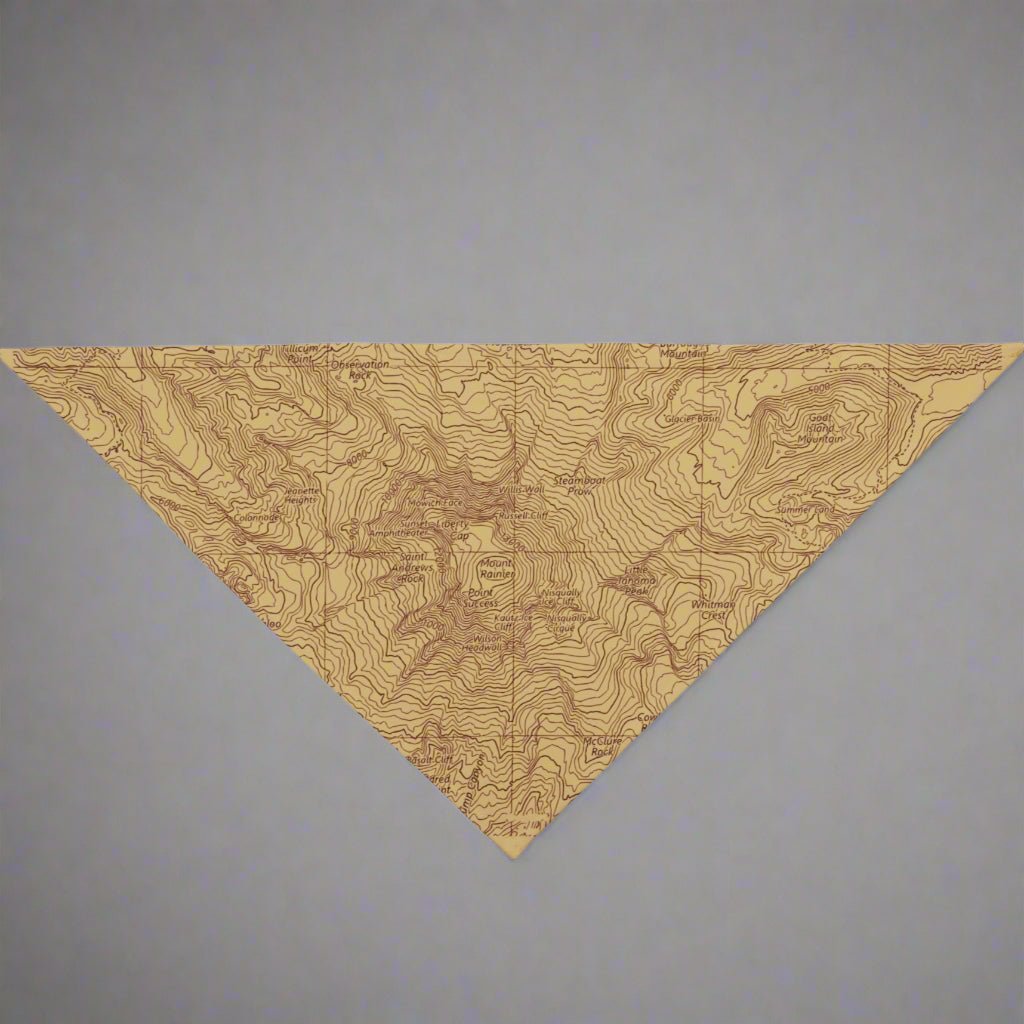 Mount Rainier Topographic Pet Bandana USGS National Park Topo Map - Parks ApparelPets