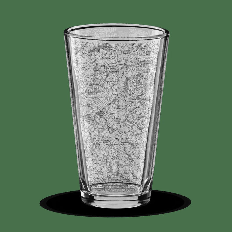 Mount Rainier Topographic Pint Glass - Parks Apparelpint glass