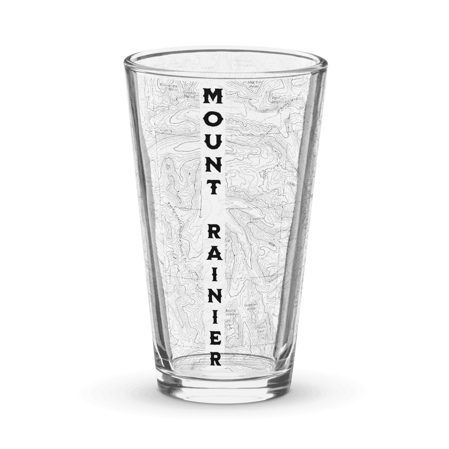 Mount Rainier Topographic Pint Glass - Parks Apparelpint glass