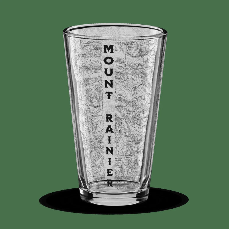 Mount Rainier Topographic Pint Glass - Parks Apparelpint glass