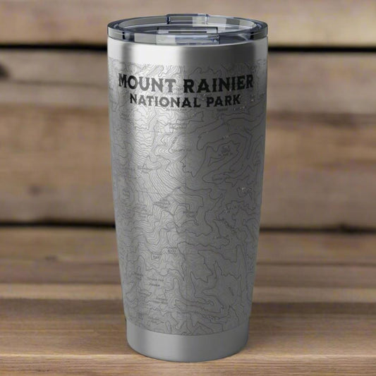 Mount Rainier Topographic Tumbler USGS Map - Parks ApparelMug