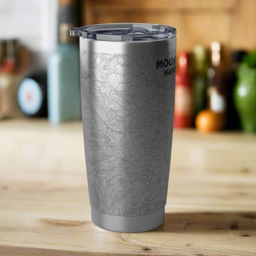 Mount Rainier Topographic Tumbler USGS Map - Parks ApparelMug
