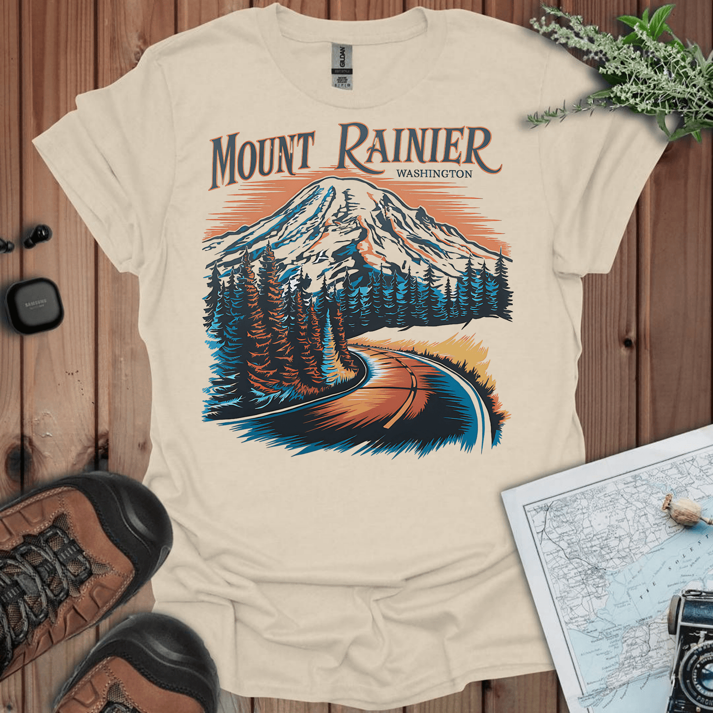 Mount Rainier Washington graphic t-shirt primary product view