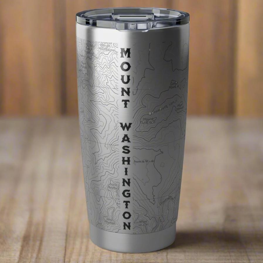 Mount Washington Presidential Region topographic 20 oz tumbler shown as primary product image