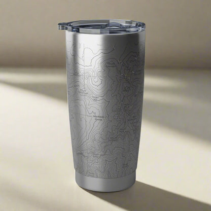 Mount Washington Presidential Region topographic 20 oz tumbler shown from alternate product angle