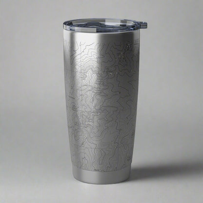 Mount Washington Presidential Region topographic 20 oz tumbler shown from alternate product angle