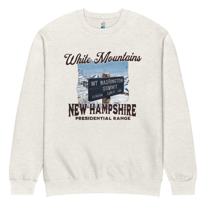 Mount Washington sign crewneck sweatshirt alternate apparel color or product angle