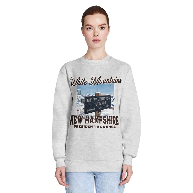 Mount Washington sign crewneck sweatshirt alternate apparel color or product angle
