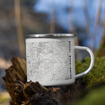 Mount Washington Presidential Range topographic durable camp mug shown from alternate product angle