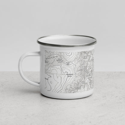 Mount Washington Presidential Range topographic durable camp mug shown from alternate product angle