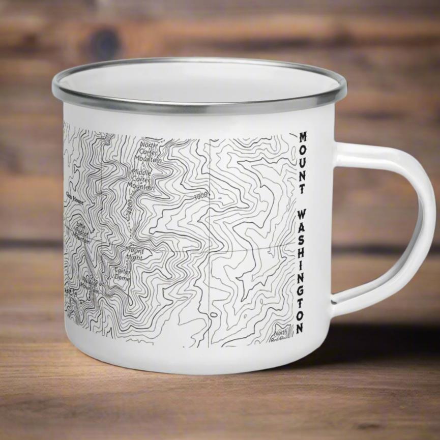 Mount Washington Presidential Range topographic durable camp mug shown as primary product image