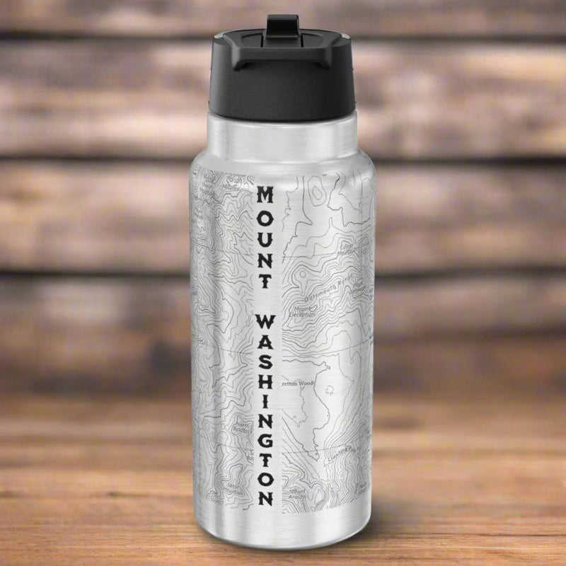 Mount Washington topographic insulated water bottle tumbler shown as primary product image