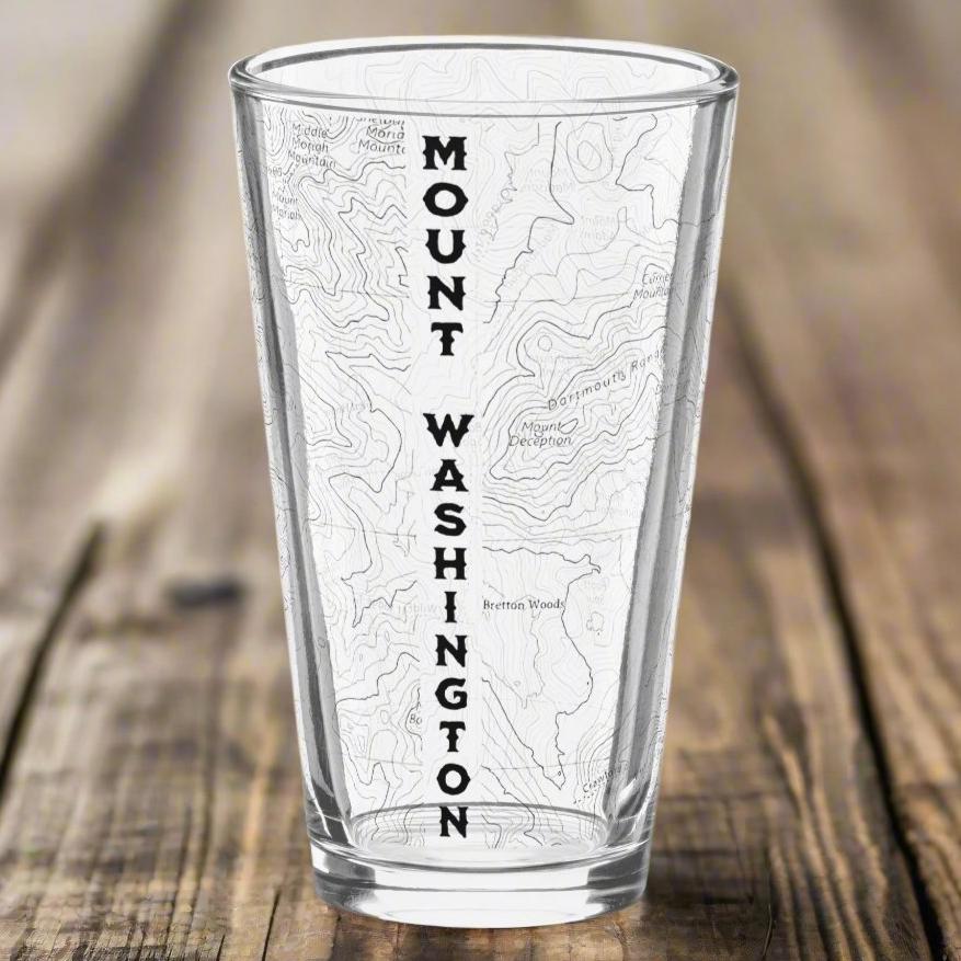 Mount Washington topographic pint glass shown as primary product image