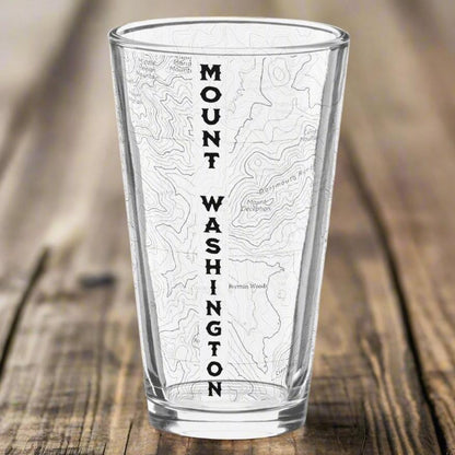 Mount Washington topographic pint glass shown as primary product image