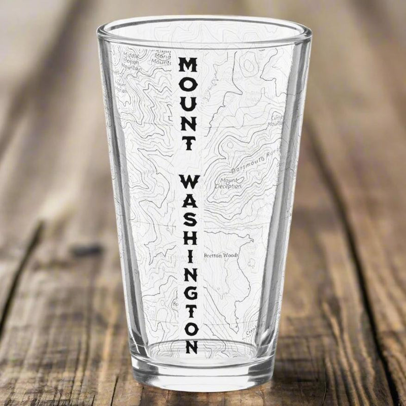 Mount Washington topographic pint glass shown as primary product image