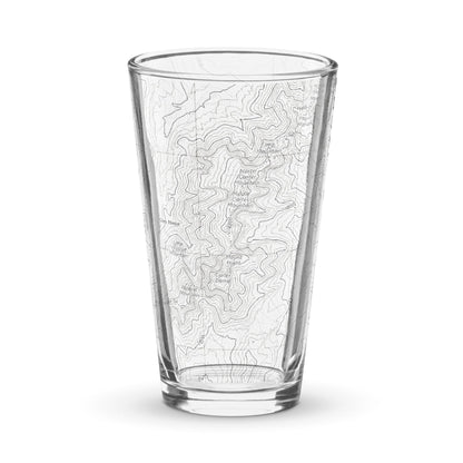 Mount Washington topographic pint glass shown from alternate product angle