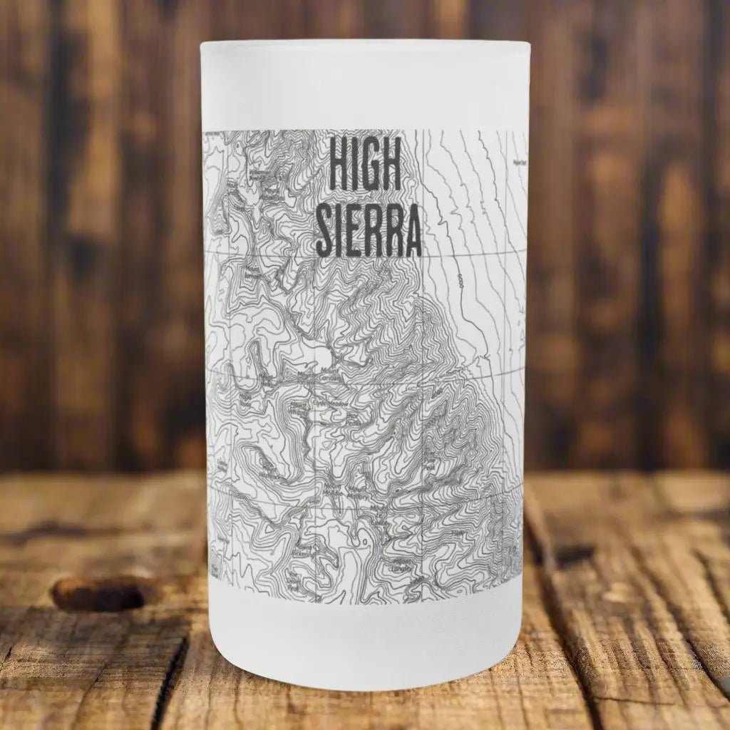 Mount Whitney High Sierra Topographic Frosted Pint Mug Beer Stein PCT JMT – Parks Apparel