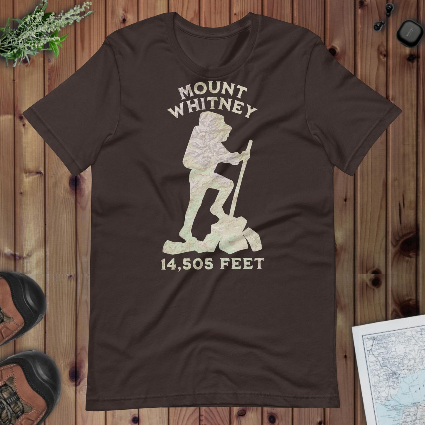 Mount Whitney Hiker topo t-shirt alternate apparel color or product angle