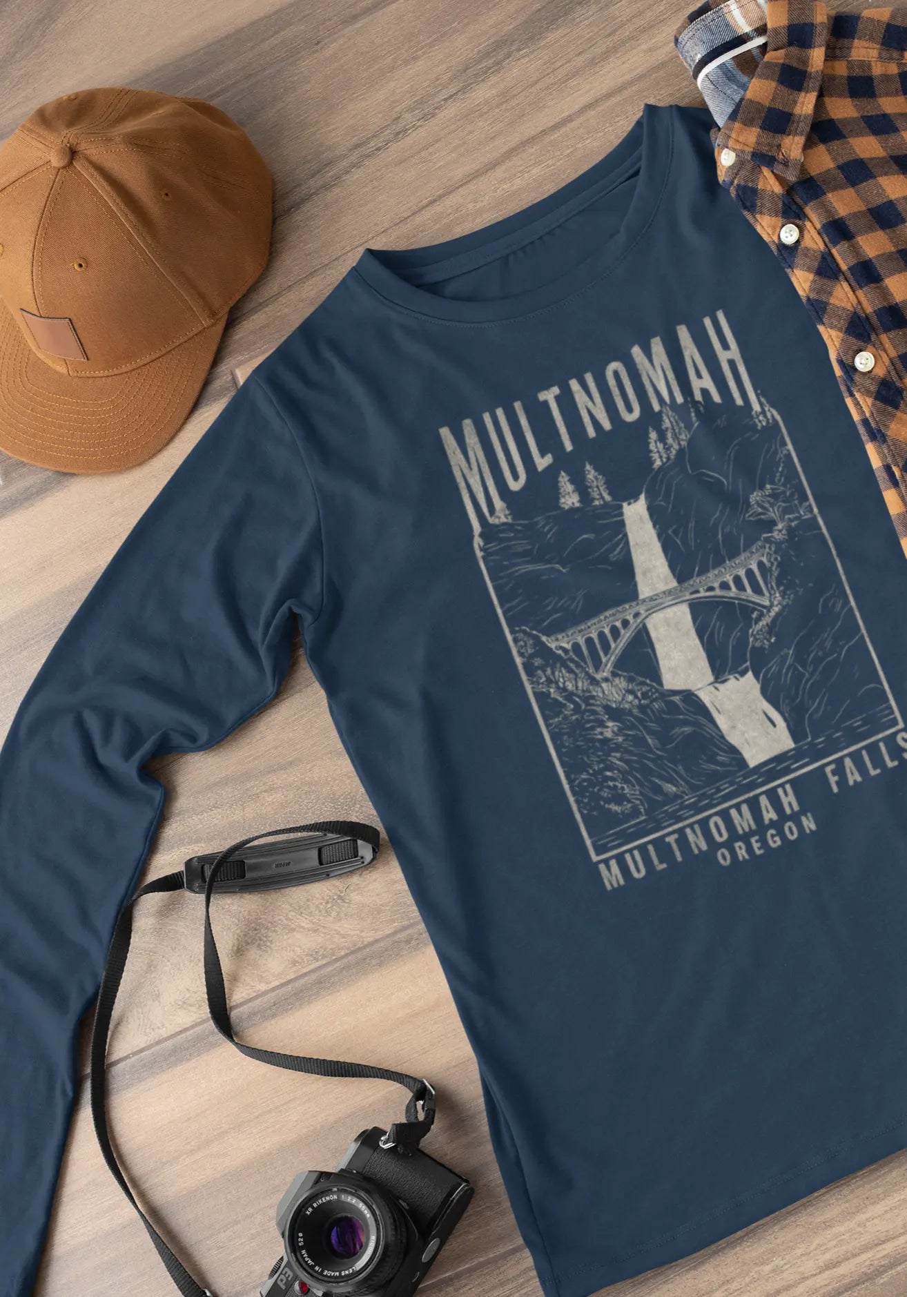 Multnomah Falls Long Sleeve T-shirt - Parks ApparelLong - sleeve