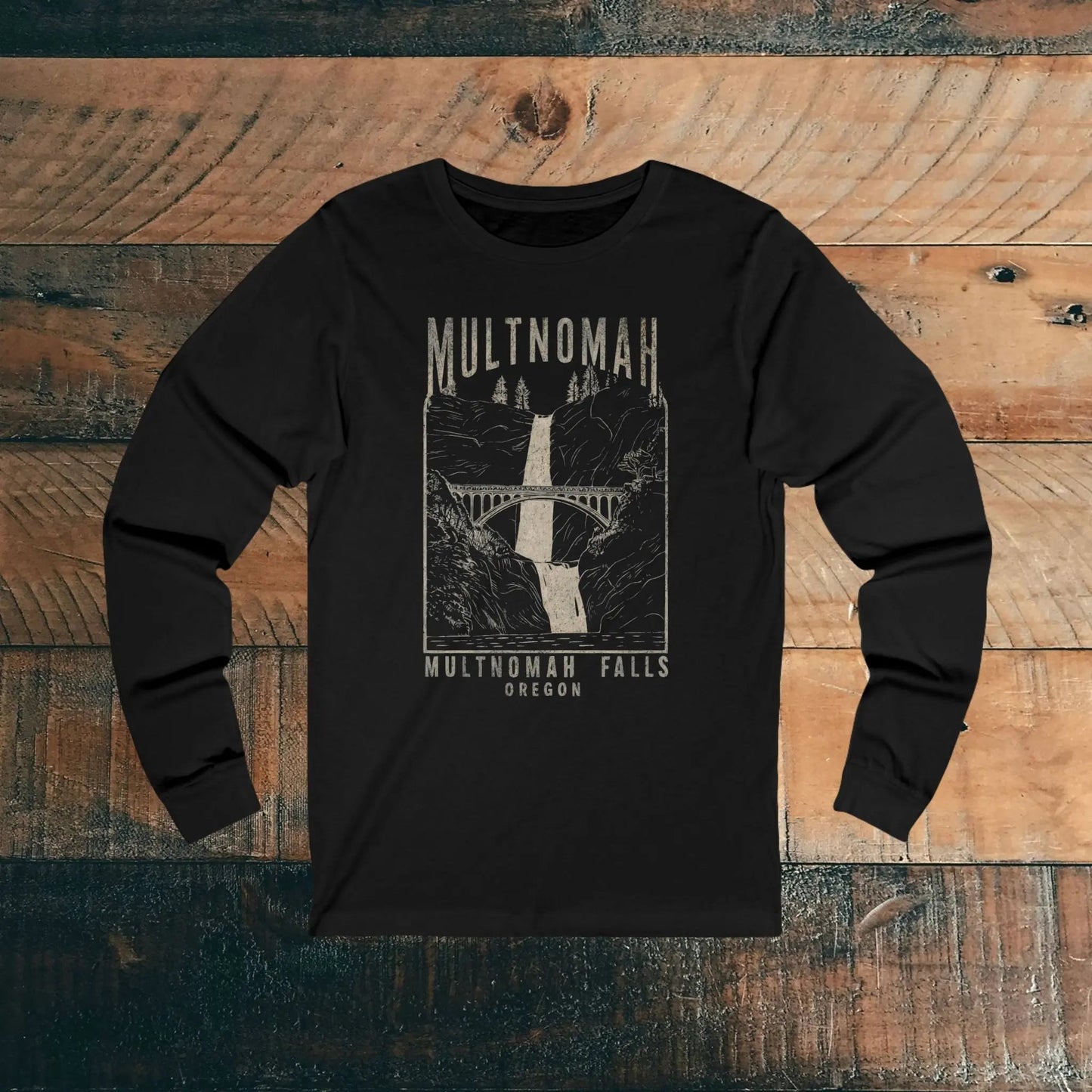 Multnomah Falls Long Sleeve T-shirt - Parks ApparelLong - sleeve