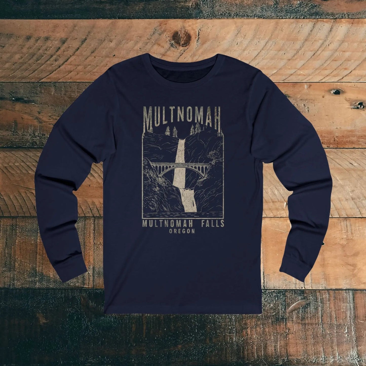 Multnomah Falls Long Sleeve T-shirt - Parks ApparelLong - sleeve