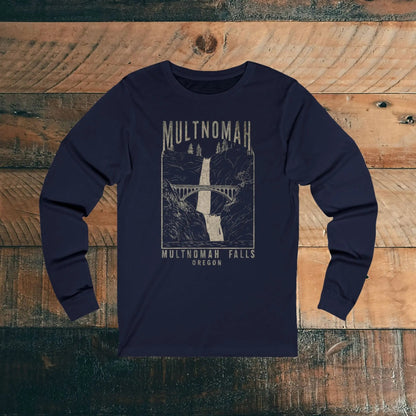 Multnomah Falls Long Sleeve T-shirt - Parks ApparelLong - sleeve