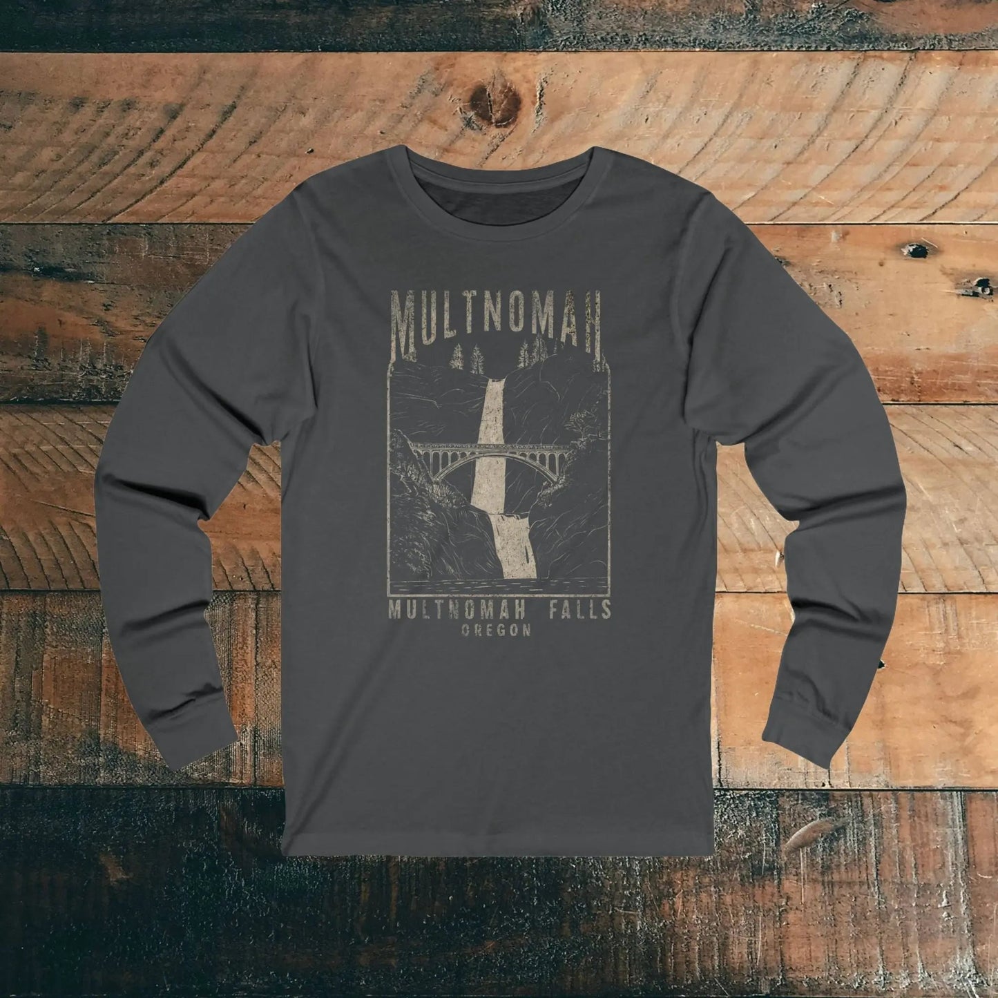 Multnomah Falls Long Sleeve T-shirt - Parks ApparelLong - sleeve