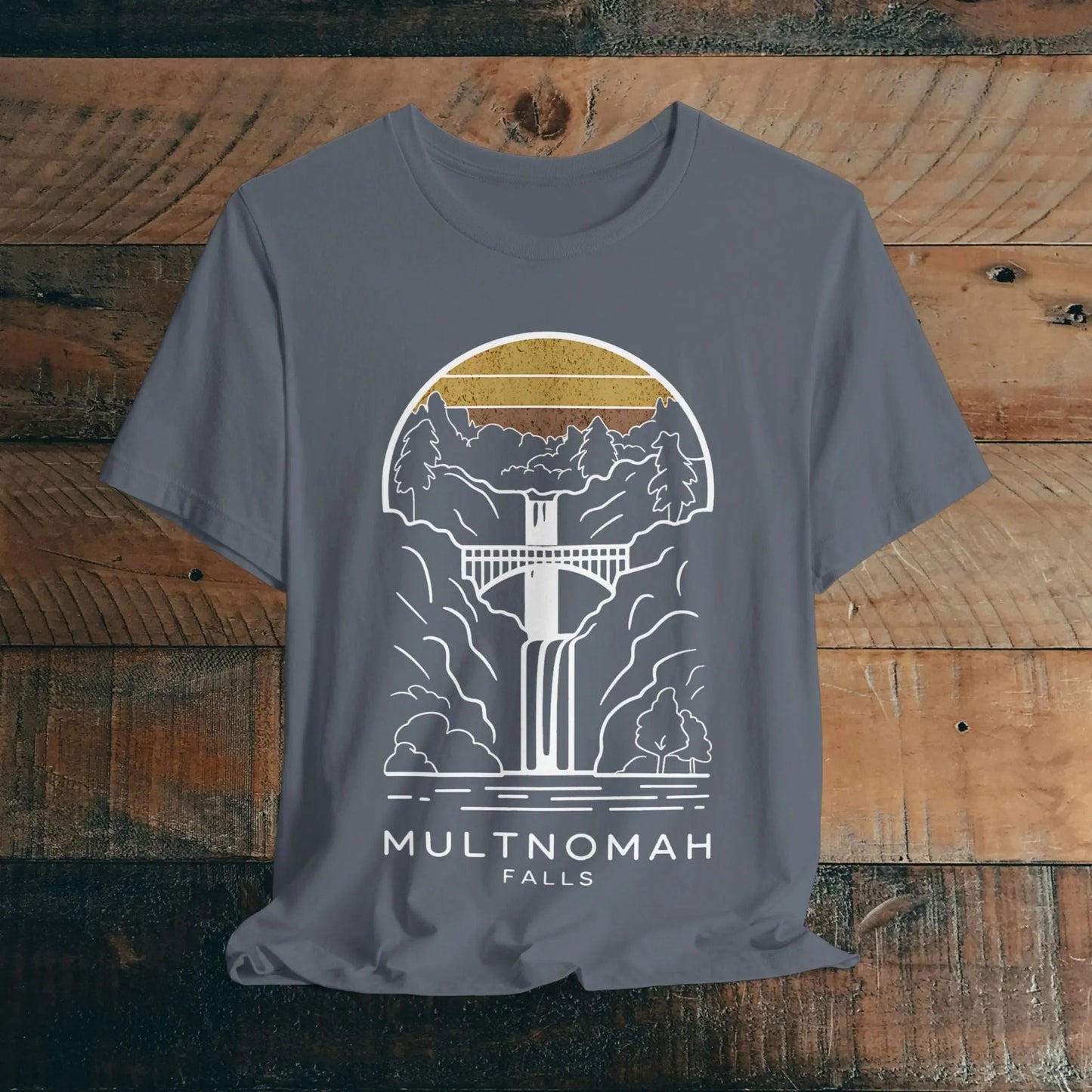 Multnomah Falls Oregon Unisex Fit Soft T-shirt River Gorge - Parks ApparelT-Shirt