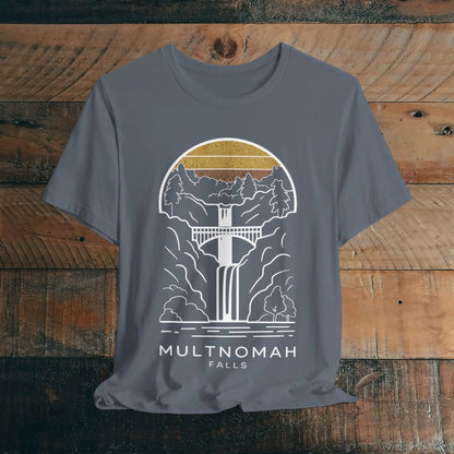 Multnomah Falls Oregon Unisex Fit Soft T-shirt River Gorge - Parks ApparelT-Shirt