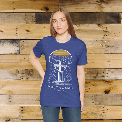 Multnomah Falls Oregon Unisex Fit Soft T-shirt River Gorge - Parks ApparelT-Shirt