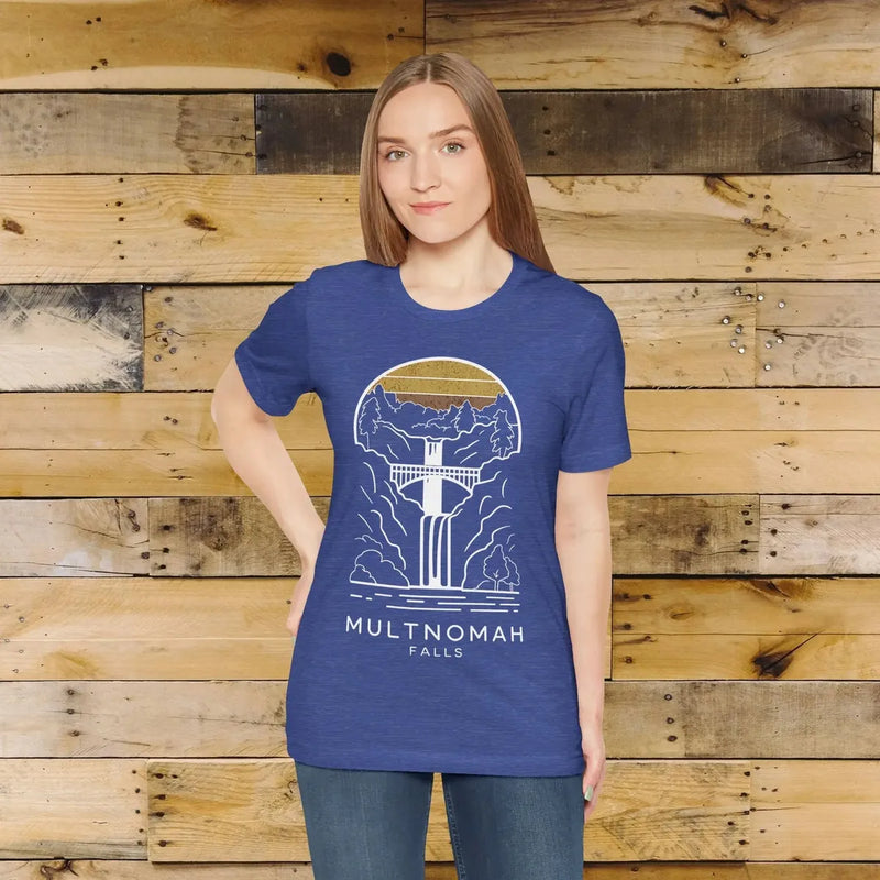 Multnomah Falls Oregon Unisex Fit Soft T-shirt River Gorge - Parks ApparelT-Shirt