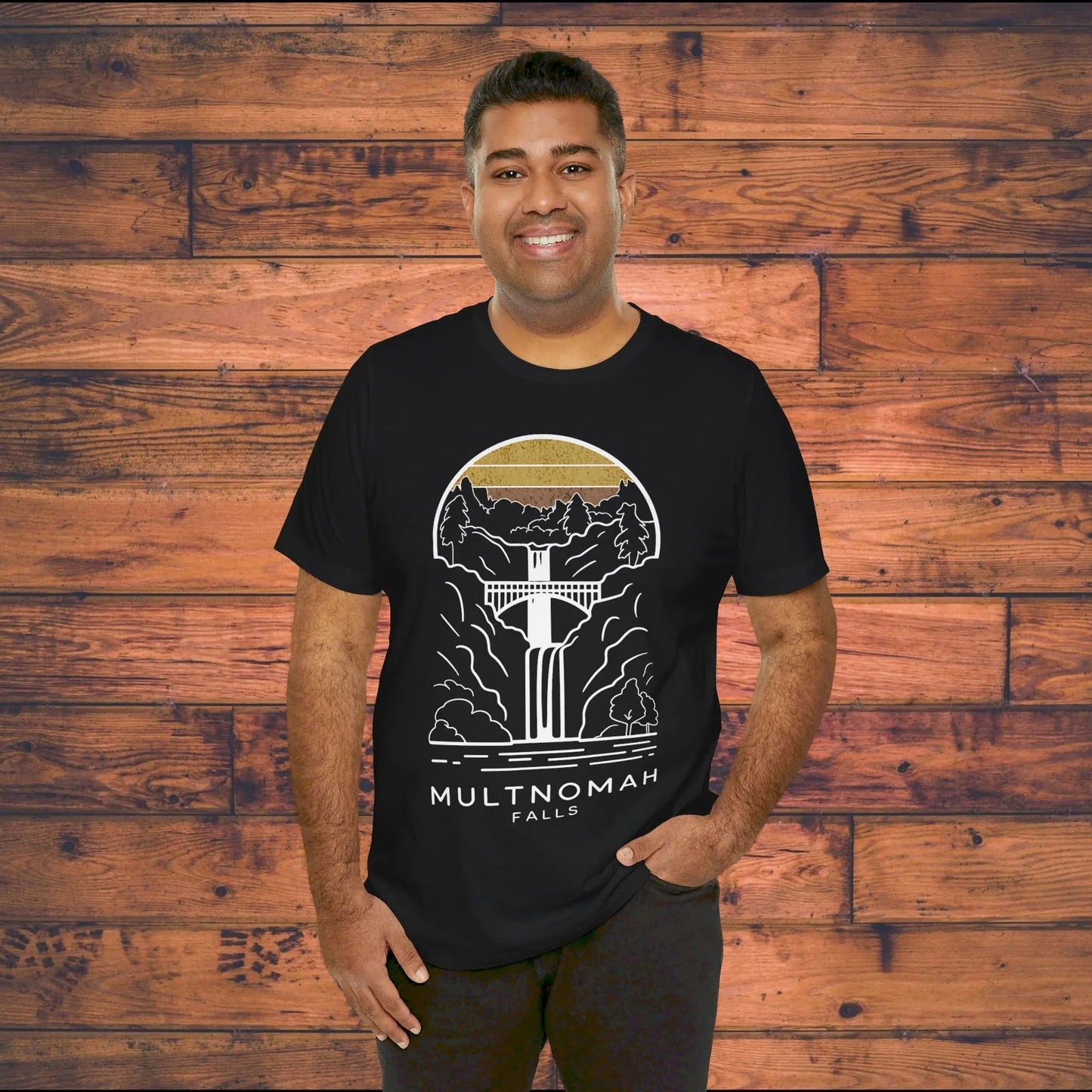 Multnomah Falls Oregon Unisex Fit Soft T-shirt River Gorge - Parks ApparelT-Shirt