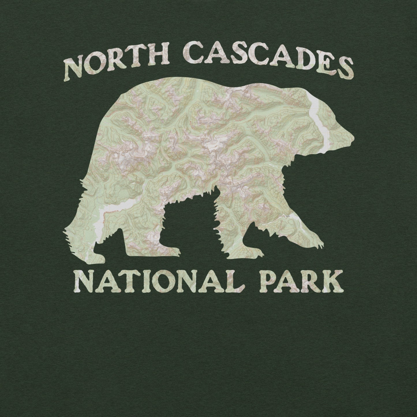 North Cascades Bear national park topo t-shirt alternate apparel color or product angle
