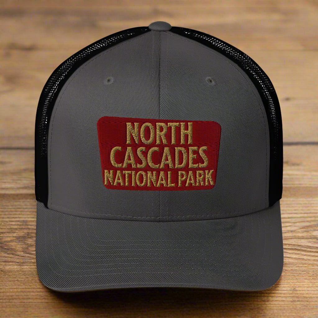 North Cascades National Park embroidered trucker hat primary product view