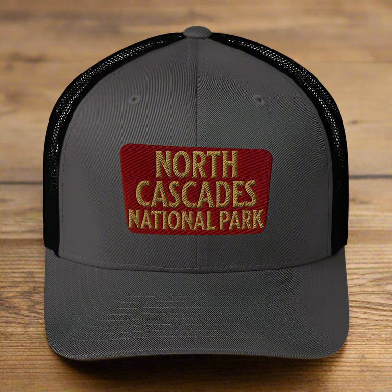 North Cascades National Park embroidered trucker hat primary product view