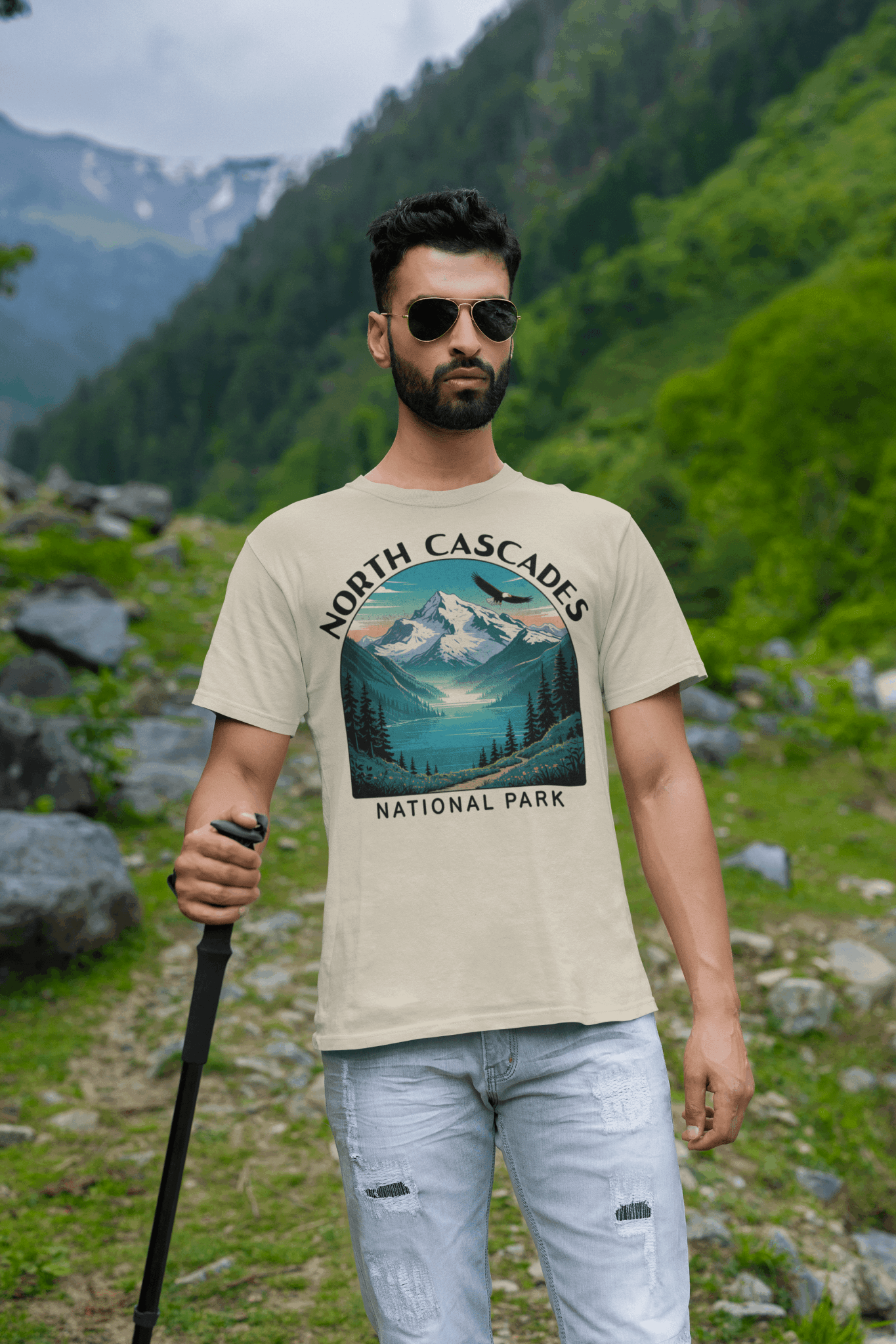 North Cascades National Park graphic t-shirt alternate apparel color or angle