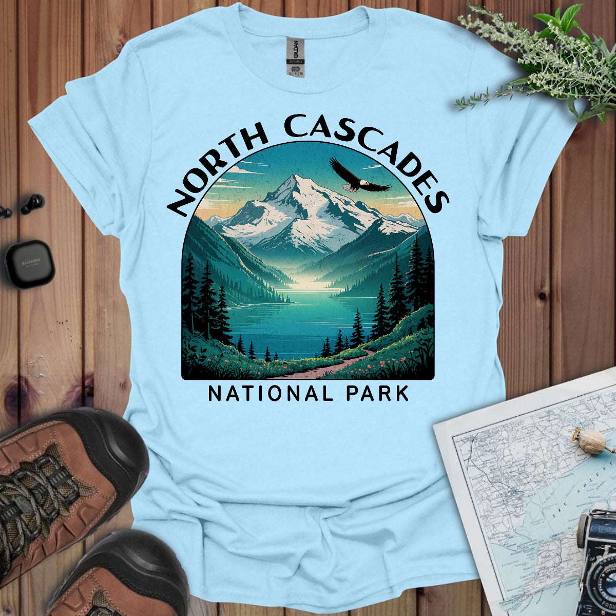 North Cascades National Park graphic t-shirt alternate apparel color or angle