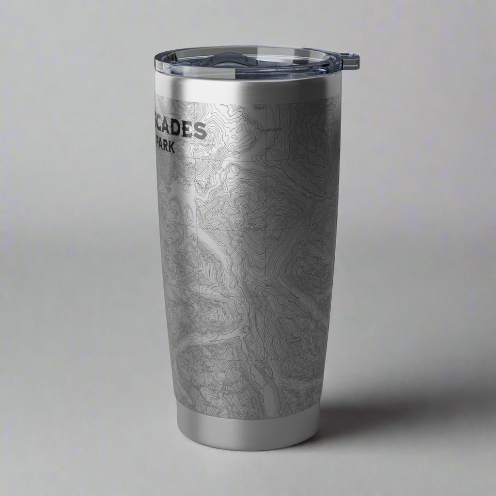 North Cascades National Park Topographic Insulated Tumbler 20oz - Parks ApparelMug