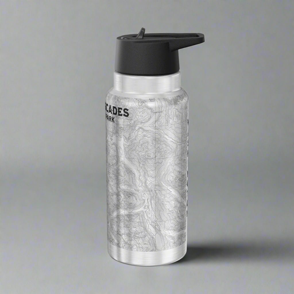 North Cascades National Park topographic insulated water bottle tumbler alternate product view