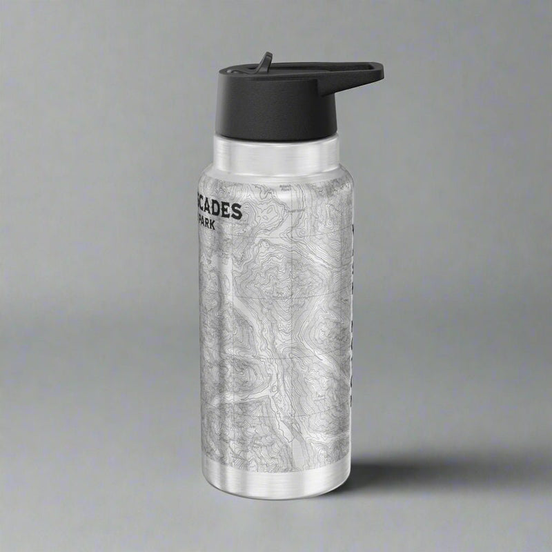 North Cascades National Park topographic insulated water bottle tumbler alternate product view