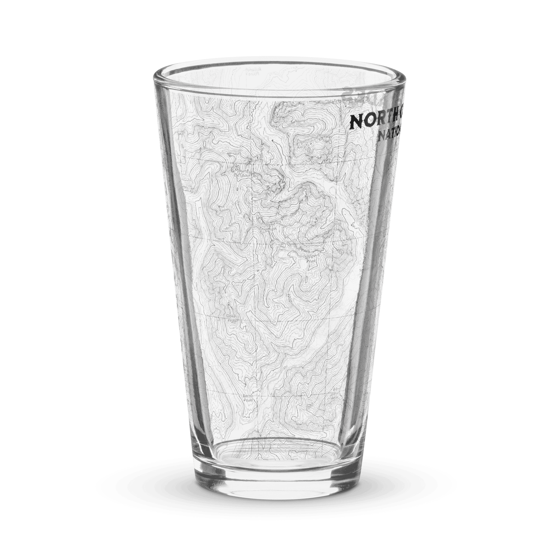 North Cascades National Park topographic pint glass alternate product view